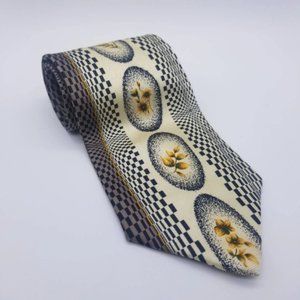 Dandy 100% Silk Made In Italy Botanical Floral Necktie